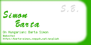 simon barta business card